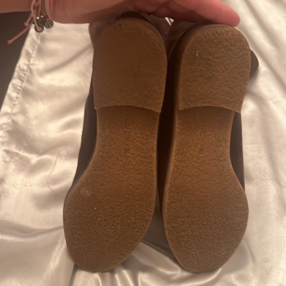 Lucky Brand Grayer Mid Calf Brown Suede Fringe Boots Size 10 - Picture 5 of 5